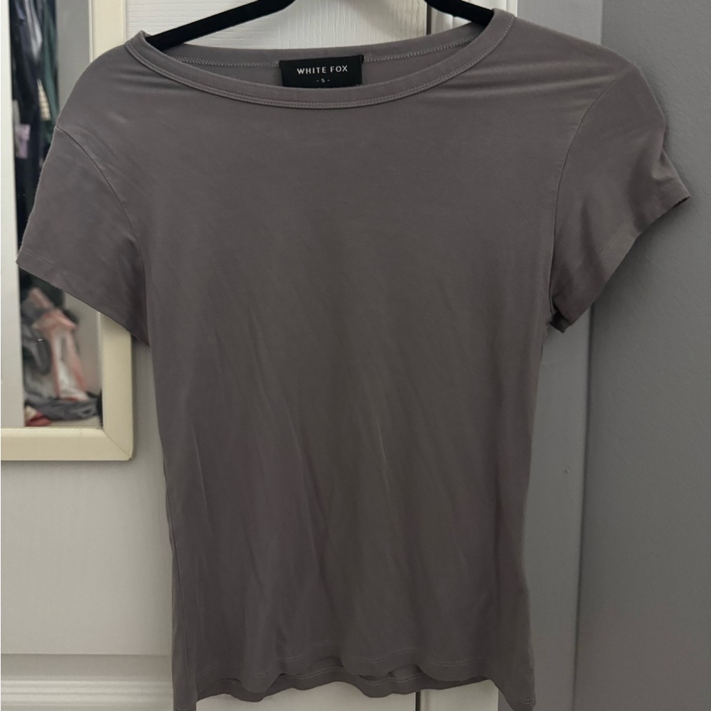 White Fox Boutique Charcoal Short Sleeve Tee